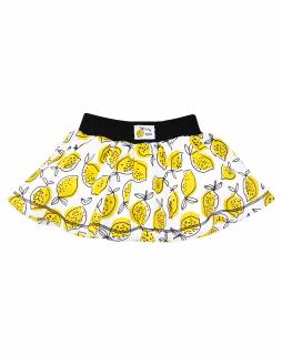 Fusta pantalon, vara, bumbac organic 100%, fete, alb galben_Lemon