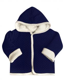 Hanorac gros cu gluga si maneca lunga, bumbac organic 100%, Navy blue, September