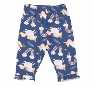 Pantalon   leggings   3 4, bumbac 100%, fete, Bleumarin Unicorni