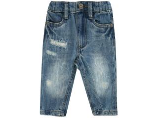 Pantalon lung cu buzunare, denim, baieti, Albastru, Baby Dino