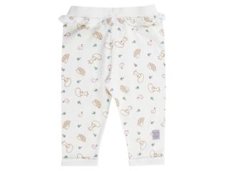 Pantalon lung tip leggings, bumbac 100%, fete, Alb Animalute, Woodland Tale