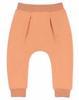 Pantalon lung, tip trening, bumbac organic, fete, Portocaliu