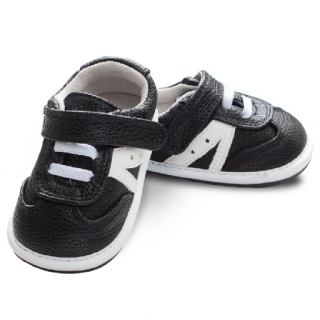 Pantofi sport, piele, baieti, Negru, Zeke