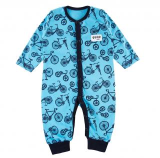 Pijama intreaga fara talpa, bumbac 100%_baieti_Albastru_BIKE