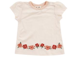 Tricou cu maneca scurta, bumbac 100%, fete, Peach Flori, Midsummer