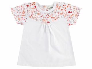 Tricou maneca scurta_Alb cu flori_Enchanted