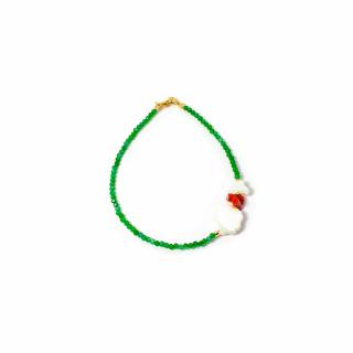 Bratara din Coral, Sidef si Agat Verde cu Argint