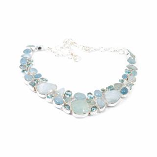 Colier   Coastal Mirage   din Argint cu Topaz, Acvamarin si Larimar