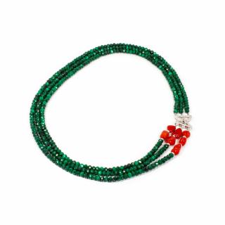 Colier   Cuff of the Emerald Crown   din Malahit si Coral
