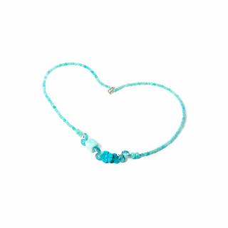 Colier din Larimar, Amazonit si Apatit cu Argint
