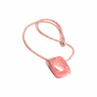 Colier din Opal Roz si Rodocrozit cu Argint