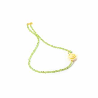 Colier din Peridot si Sidef cu Argint