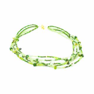 Colier   Nature s Embrace   din Peridot, Prehnit si Granat Verde