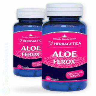 Aloe Ferox detoxifiant si produs cosmetic Herbagetica 60+30cps