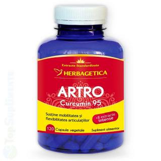 Artro Curcumin 95 supliment 120 pastile articulatii Herbagetica