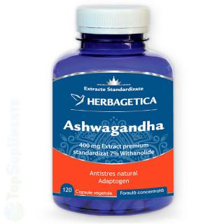 Ashwagandha pastile antistres Herbagetica 30-120 capsule
