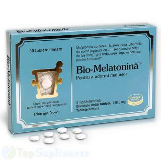 Bio Melatonina 3mg pastile de somn si stres PharmaNord 30cp