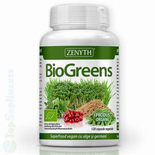 BioGreens 120cps. Zenyth (super-aliment, energie, detoxifiere)