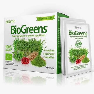 BioGreens supliment pudra energie, detoxifiant Zenyth 28 plicuri