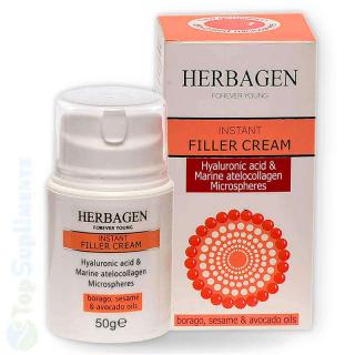 Crema de fata antirid Filler cu acid hialuronic Herbagen 50gr