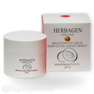 Crema de zi cu extract de melc SPF15 Herbagen 50gr