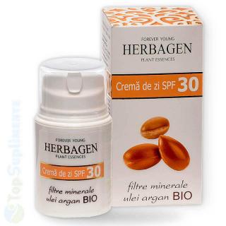 Crema de zi SPF30 filtre minerale, ulei argan 50gr. Herbagen