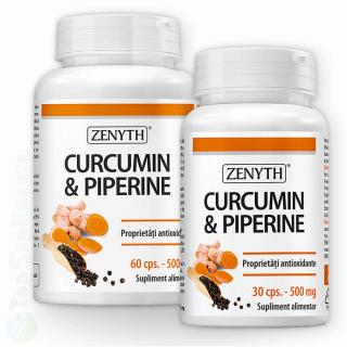 Curcumin cu Piperina turmeric capsule Zenyth 60+30 pastile