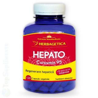 Hepato Curcumin95 supliment detoxifiere Herbagetica 120cps