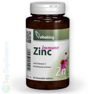 Immuno Zinc masticabil, Vitamina C si Echinaceea 60tab. Vitaking