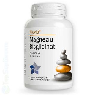 Magneziu Bisglicinat, vitamina B6, piperina 60 capsule Alevia