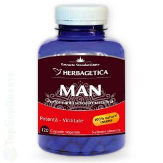 MAN pastile potenta si fertilitate Herbagetica 120cps