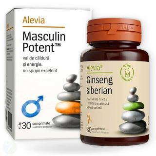 Masculin potent si Ginseng siberian pastile potenta Alevia 30+30cps