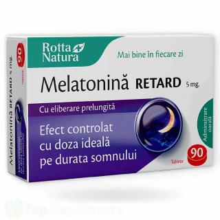 Melatonina Retard 5mg pastile de somn stres Rotta Natura 90cp