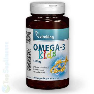 Omega 3 Copii ulei de peste si Vitamina E 100 capsule Vitaking