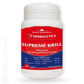 Ulei de krill Supreme Krill Oil omega 3 Herbagetica 60cps