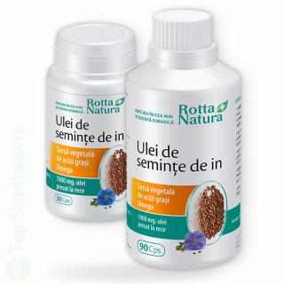 Ulei din seminte de in sursa omega 3 6 9 Rotta Natura 90+30cps