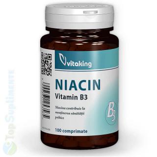 Vitamina B3 niacina 100mg. 100tab. Vitaking (metabolism, alimentatie)