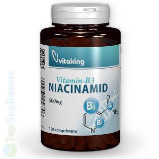 Vitamina B3 niacinamida 500 mg alcool, ficat Vitaking 100cp