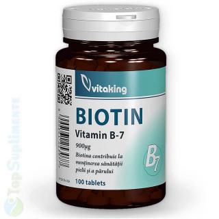 Vitamina B7 biotina 900mg pastile memorie, piele, par Vitaking