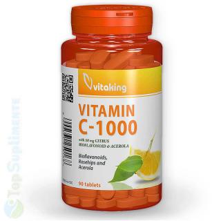 Vitamina C 1000 bioflavonoide acerola macese Vitaking 90tab