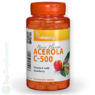 Vitamina C-500 masticabila cu acerola 40tab. Vitaking