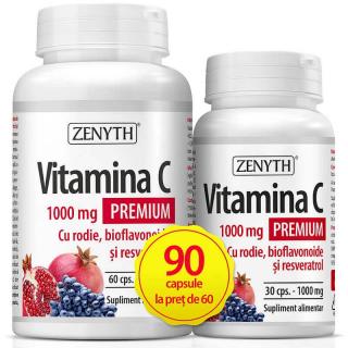 Vitamina C Premium cu rodie, bioflavonoide, resveratrol Zenyth