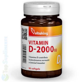 Vitamina D3-2000 90cps. Vitaking (imunitate, oase, muschi)