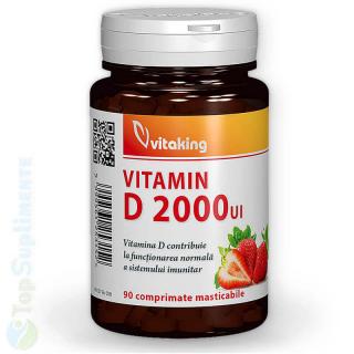 Vitamina D3 2000 UI masticabila Vitaking 90-210tab