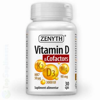Vitamina D3 + cofactori K2 si Magneziu pastile oase Zenyth