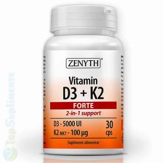 Vitamina D3 + K2 Forte pastile imunitate, oase Zenyth 30cps