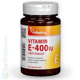 Vitamina E naturala 400 UI capsule tocopherol Vitaking 60cps