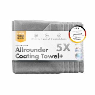 Allrounder Coating Towel 350 GSM, laveta microfibra universala, 350 GSM, 40x40 cm, gri, pachet 5 buc