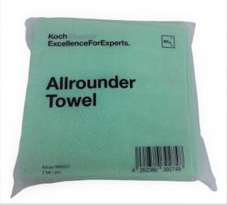 Allrounder Towel Set, laveta microfibra profesionala dual face, fara margini,  verde, 40x40 cm, pachet 5 buc.
