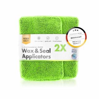 Wax and Seal Applicators, aplicator microfibra pentru ceara si sealant, verde, pachet 2 buc.